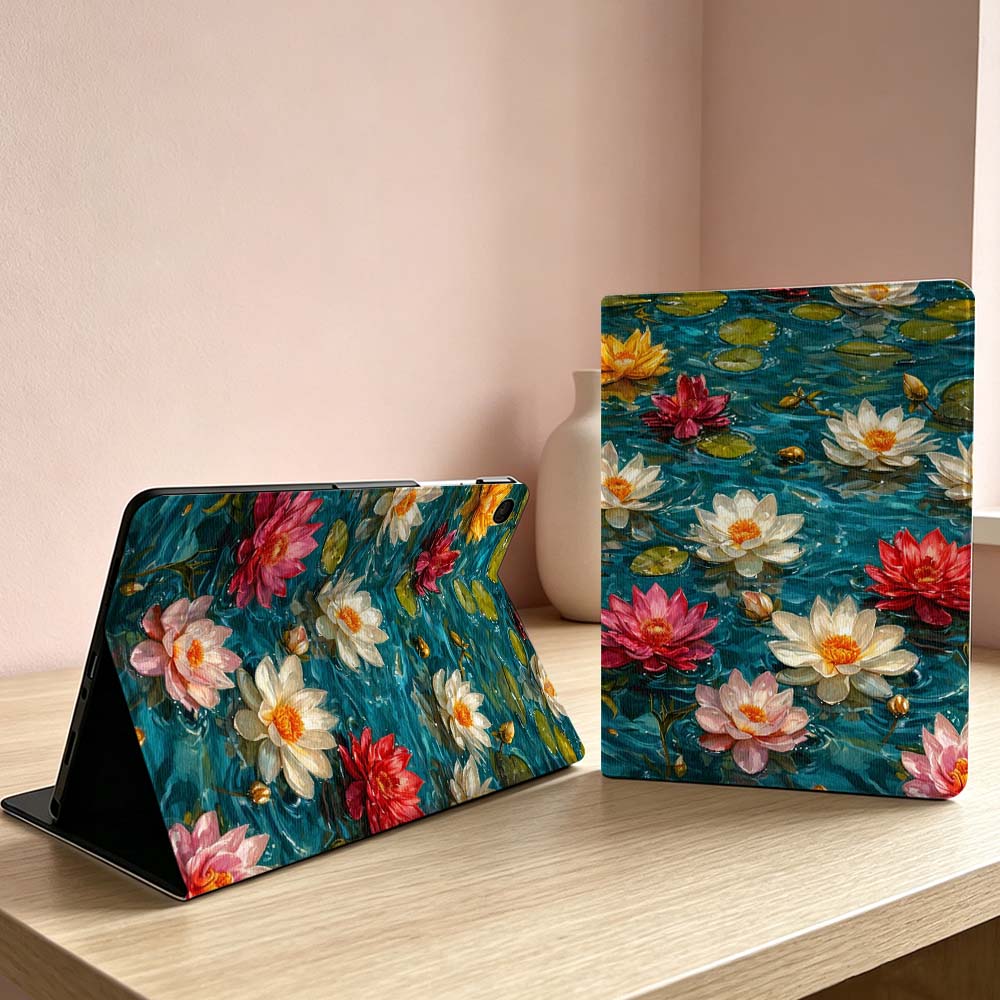 Tablet A9 Accessories - Wasserlilien-Blütenmuster Weiche Hülle für Samsung Galaxy