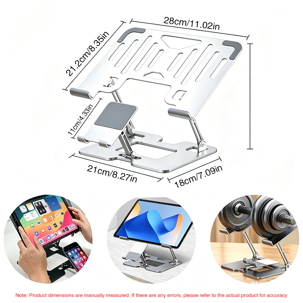 Cooling Stand Tablet - Kohlenstoffstahl Schwerlast-Laptop-Kühlhalterung 2-in-1 Faltbarer Ständer für