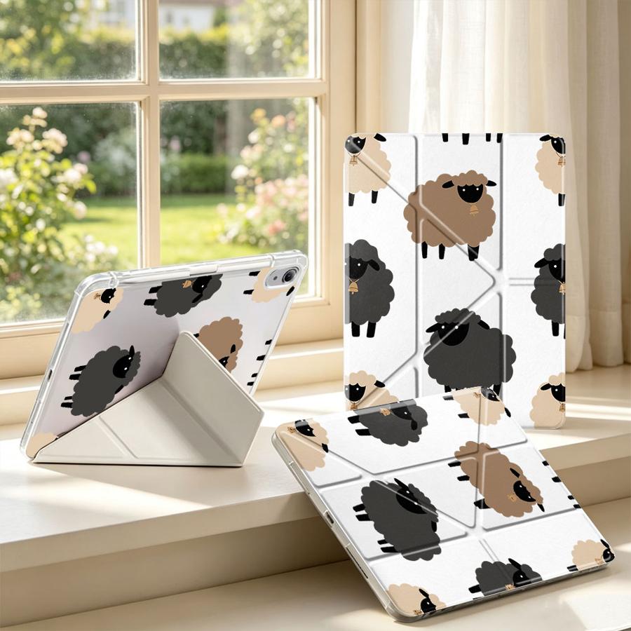 Flauschige schwarz-weiße Schaf – Tablet A9 Accessories Bewertung und Preis