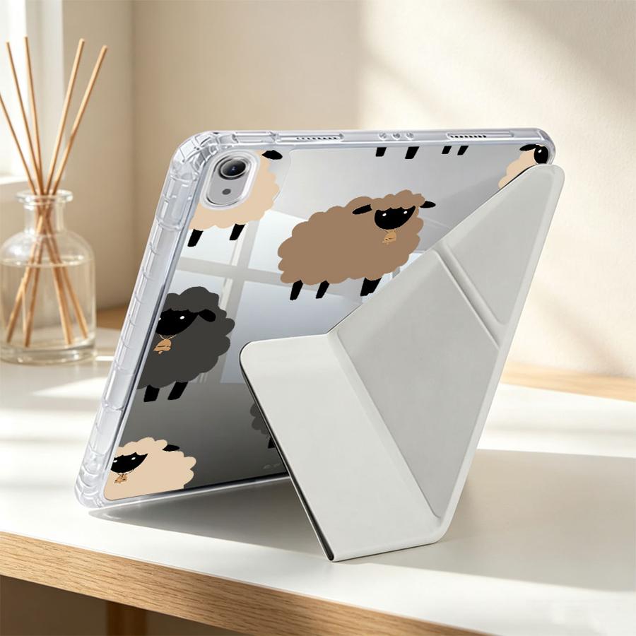 Flauschige schwarz-weiße Schaf – Tablet A9 Accessories Bewertung und Preis