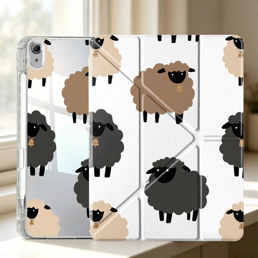Flauschige schwarz-weiße Schaf – Tablet A9 Accessories Bewertung und Preis