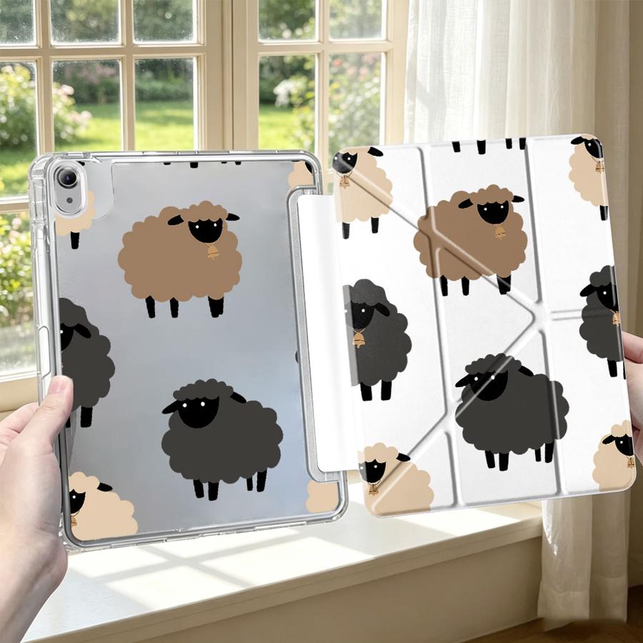 Flauschige schwarz-weiße Schaf – Tablet A9 Accessories Bewertung und Preis