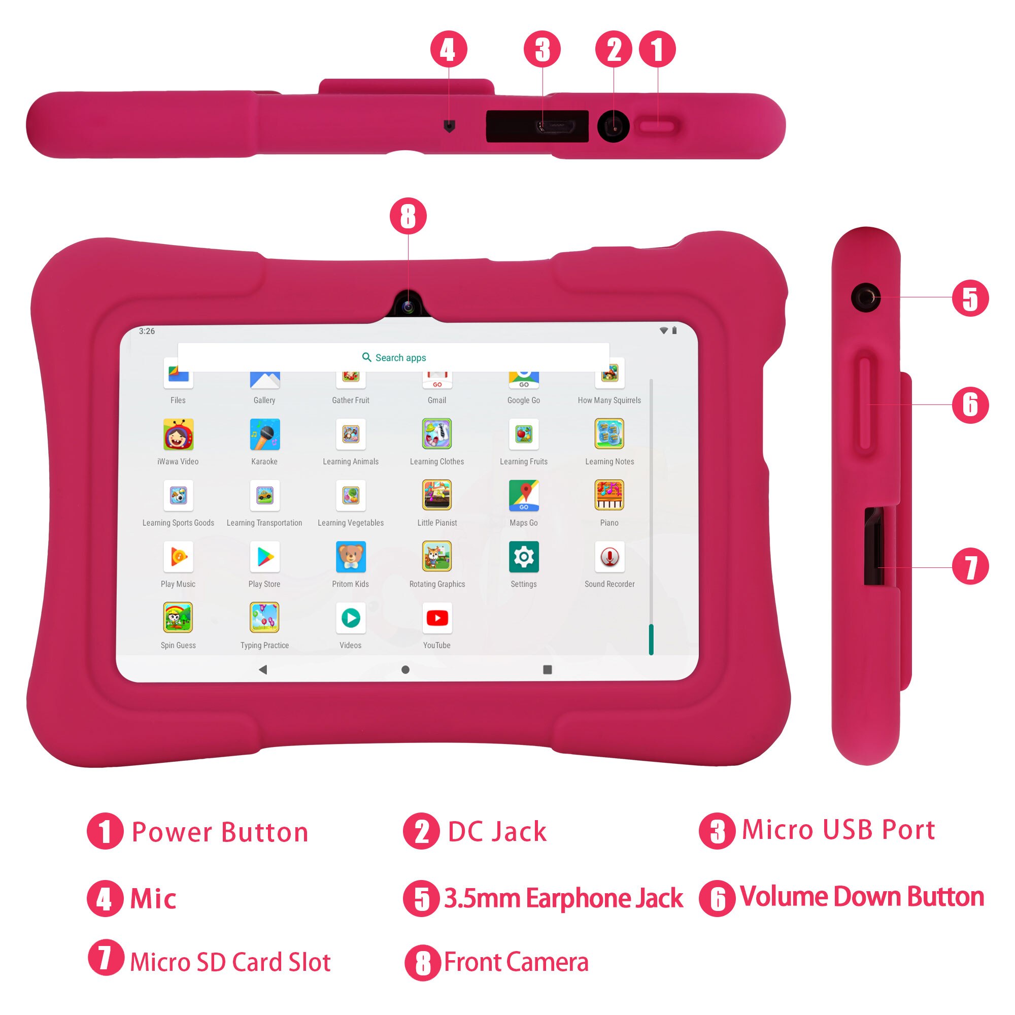 PRITOM 7 Zoll Kinder-Tablet Qu – Kids Tablet With Accessories Bewertung und Preis